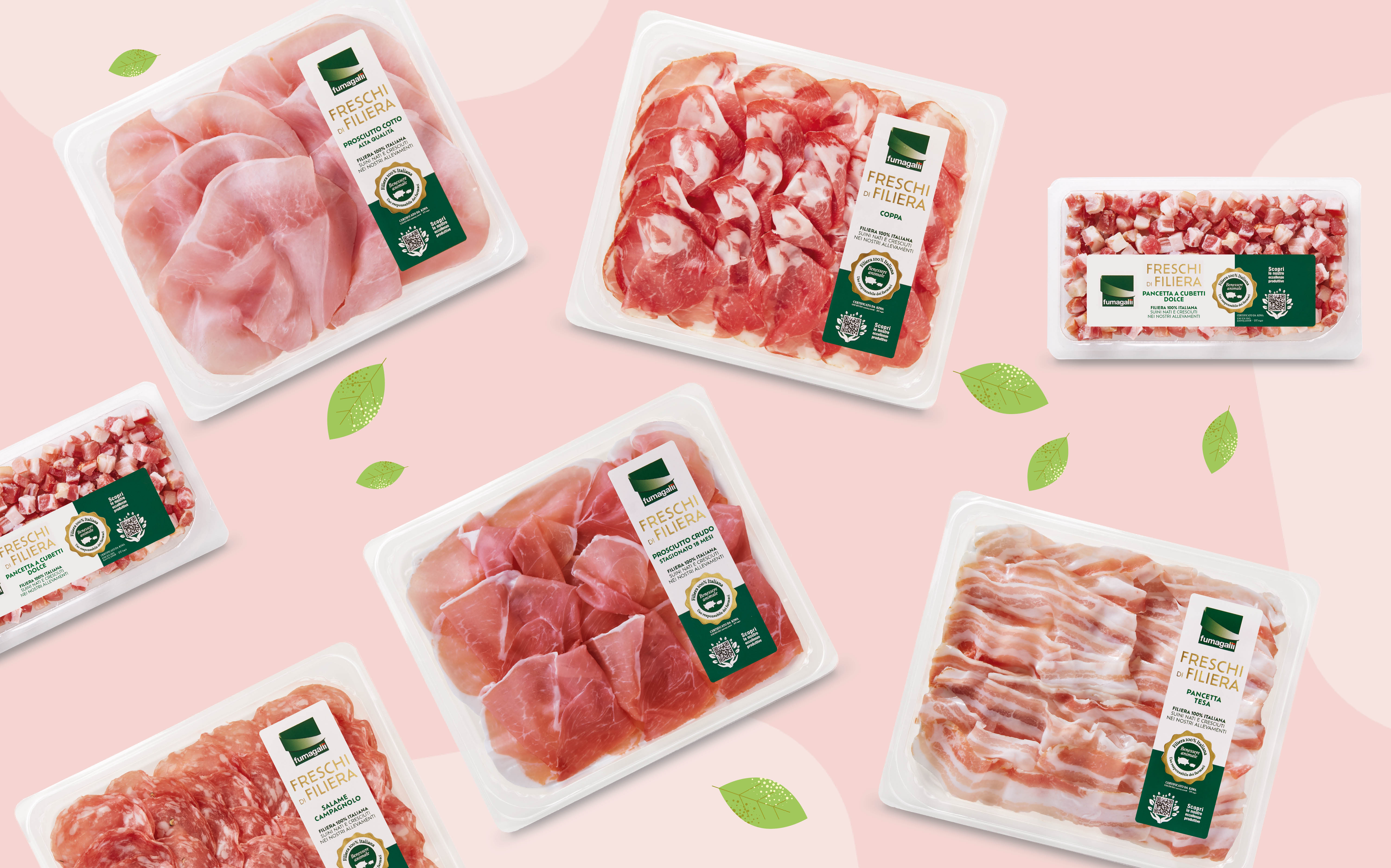 Il packaging Freschi di Filiera Fumagalli dà grande visibilità al prodotto affettato e presenta un QR code sul front of pack