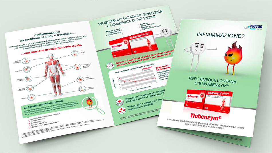 leaflet Wobenzym brochure cartaceo farmacia antinfiammatorio