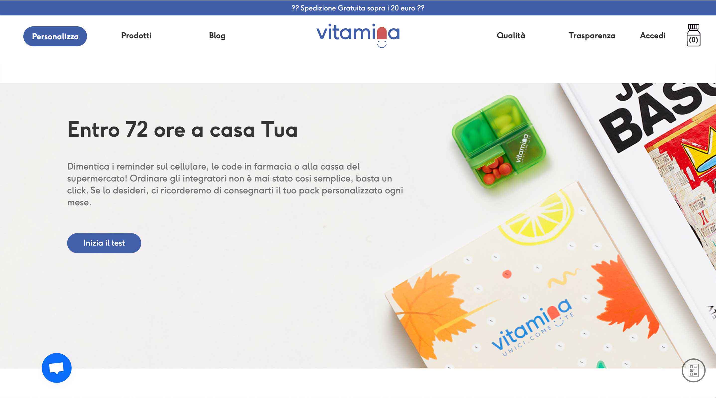 Vitamina è il primo servizio a domicilio di integratori personalizzati Made in Italy