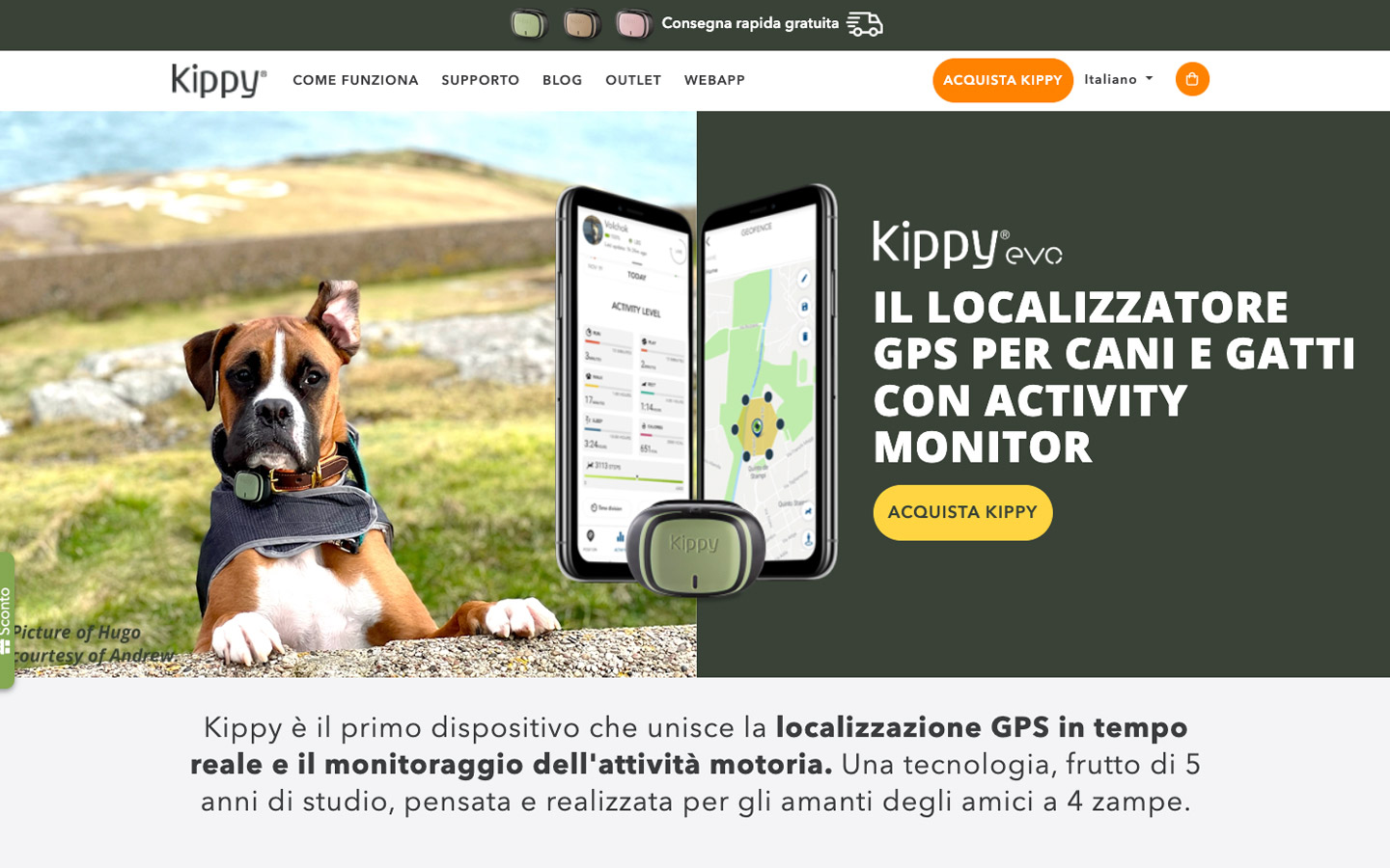 Kippy collare con gps per animali domestici