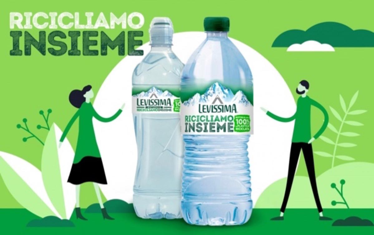 levissima- bottiglia plastica riciclata 100%