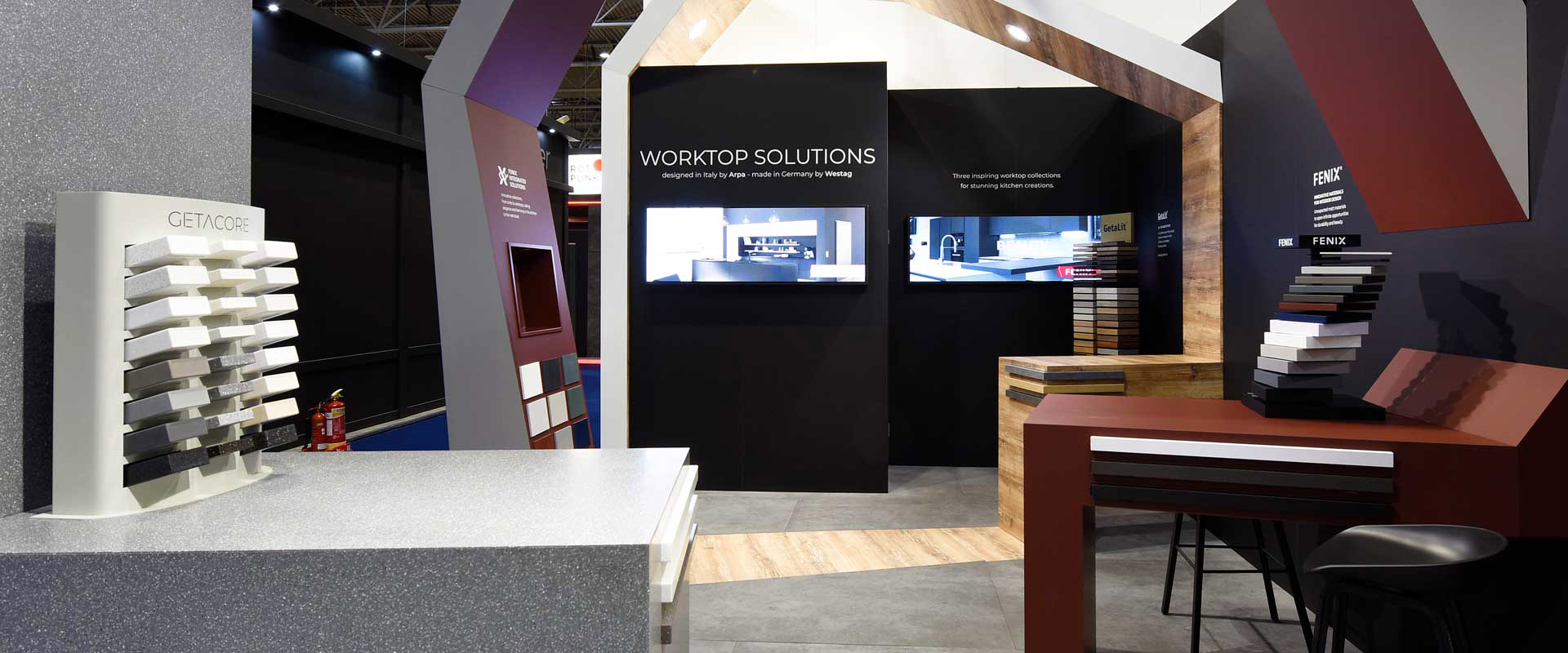 Design dello stand del progetto Worktop Solutions