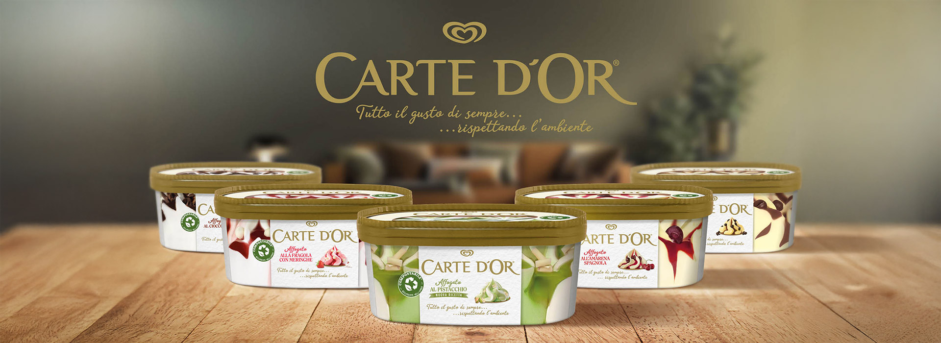 I nuovi eco pack per la linea Carte D'Or Affogati, ridisegnati da Reverse Innovation