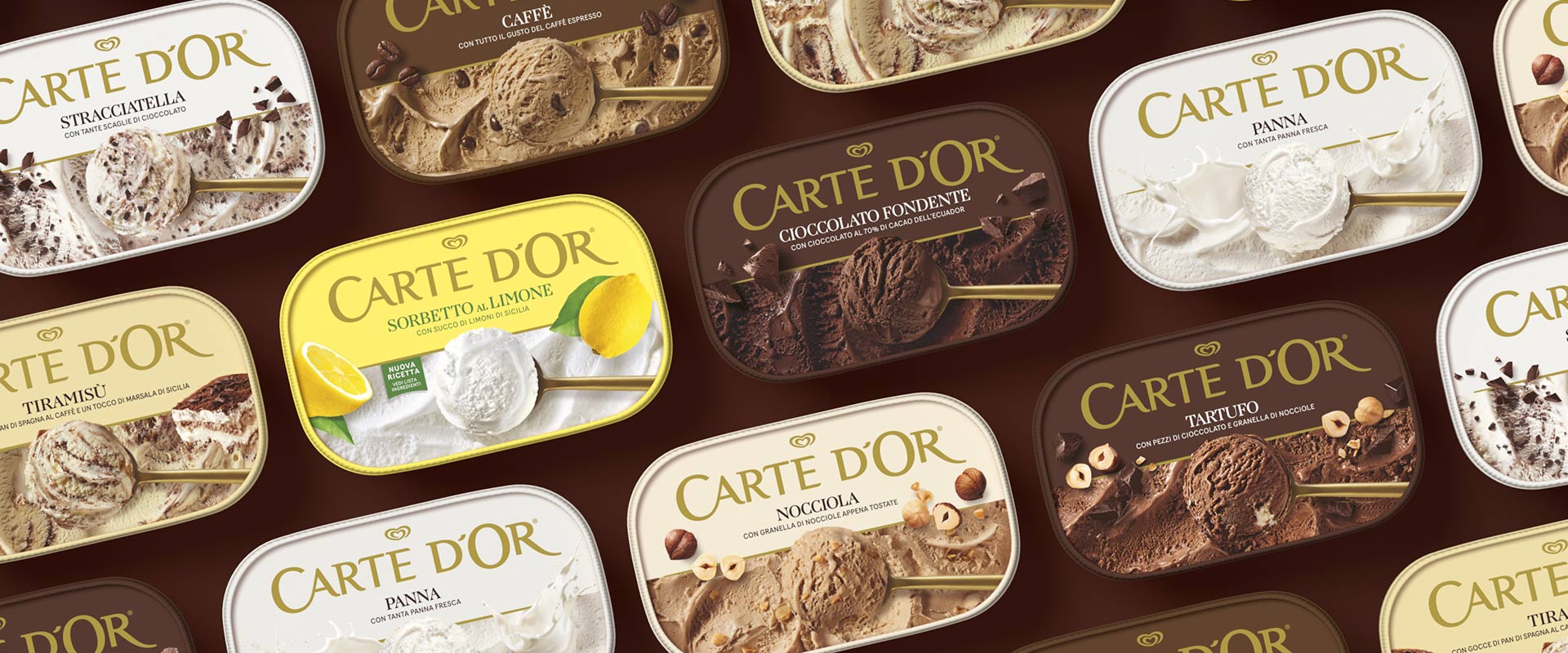 Il nuovo design di Carte d’Or Classici porta in vaschetta tutta la golosità del prodotto, con le sue varianti.