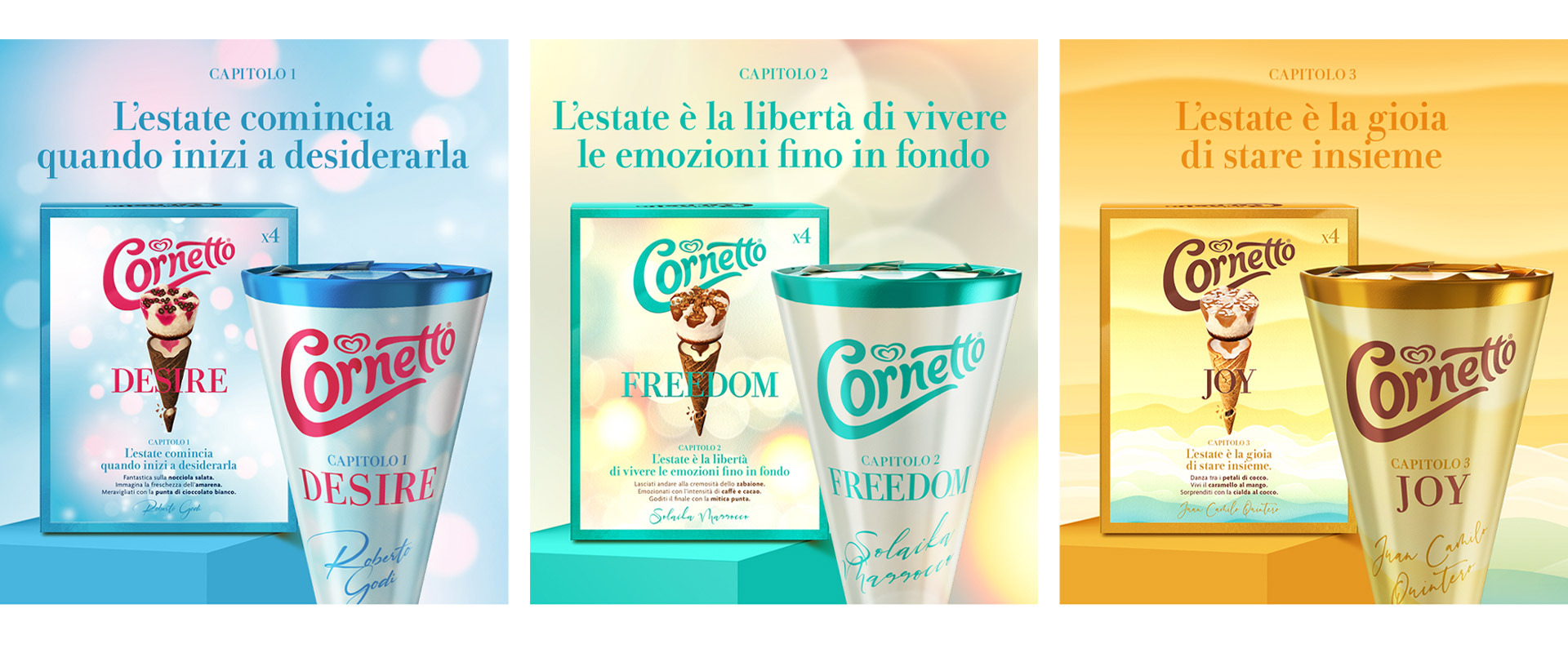 Packshot Cornetto Summer Emotions - Desire Freedom Joy