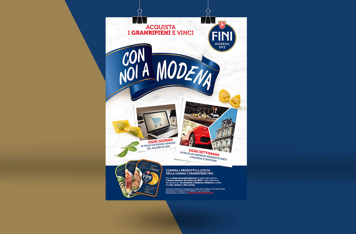 poster below the line campagna concorso Fini con noi a Modena