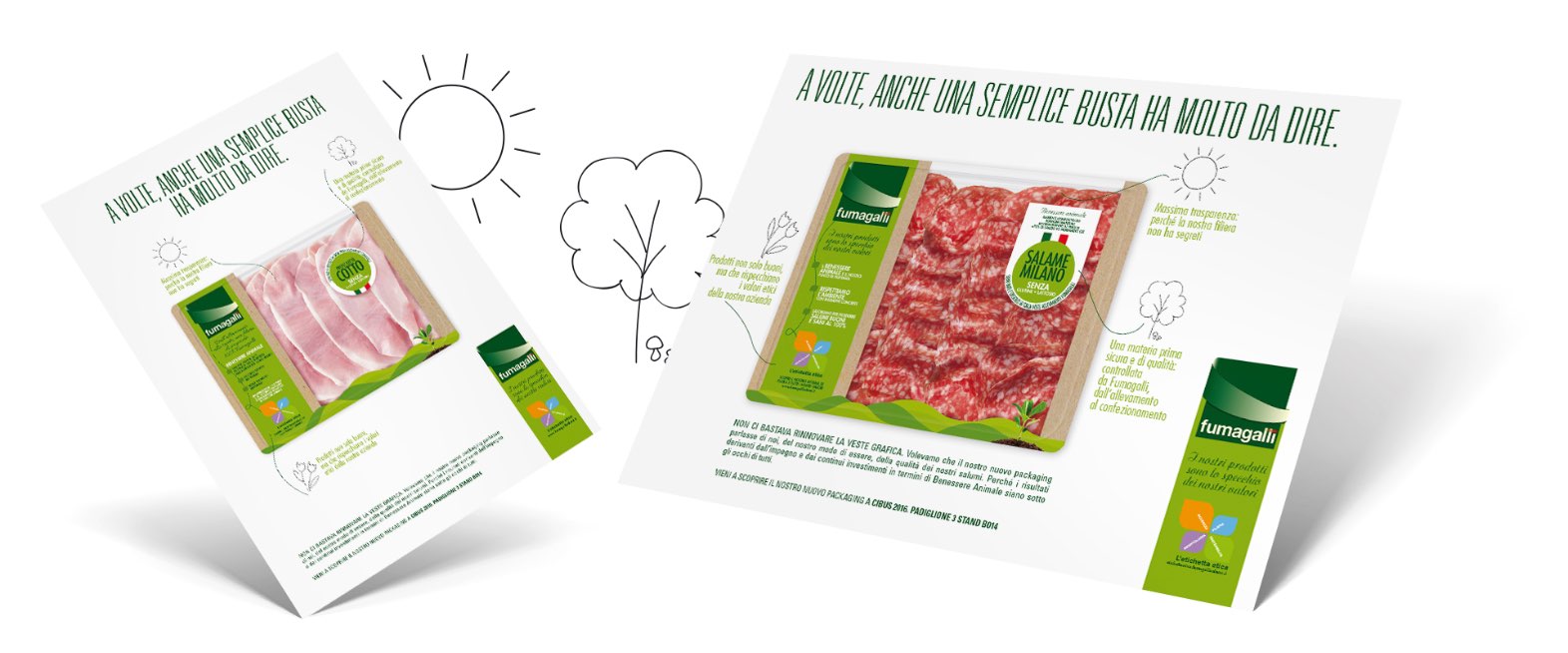 materiali punto vendita confezioni packaging salumi Fumagalli etichetta etica