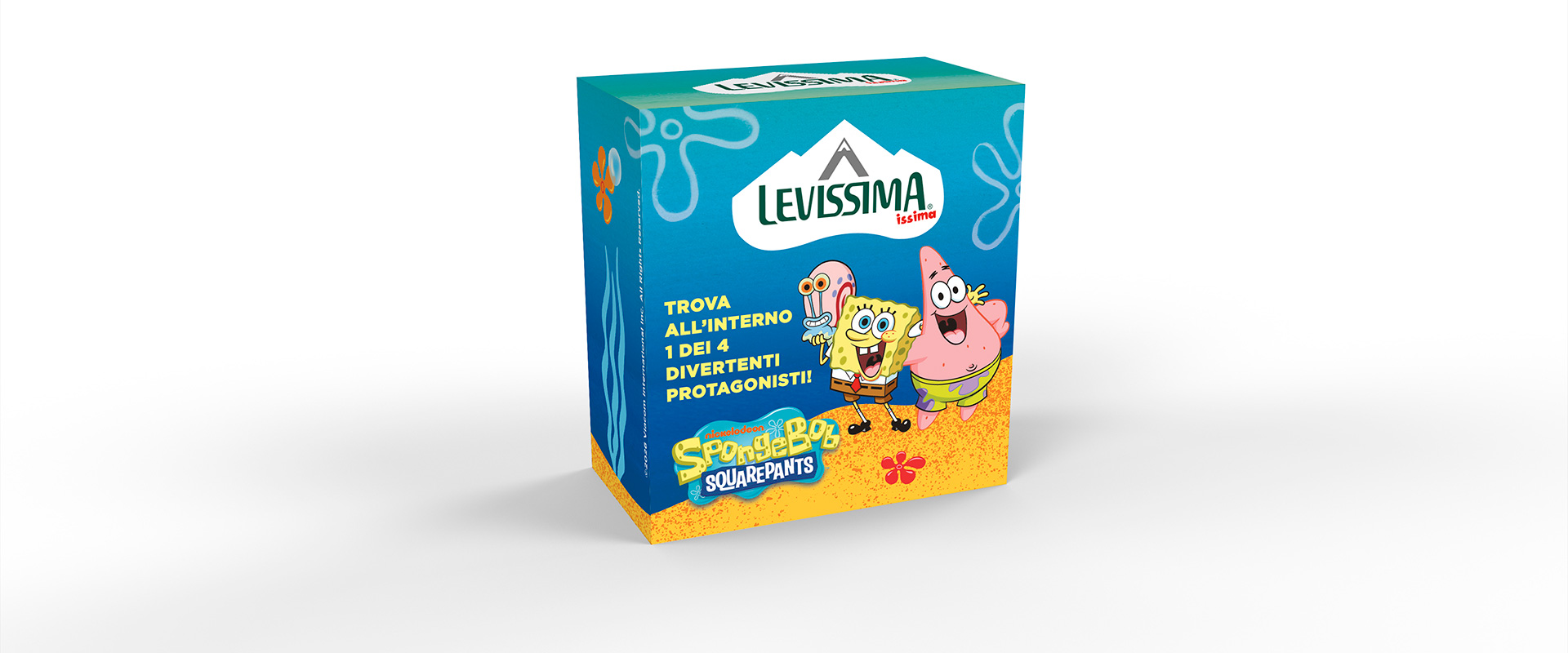 La mini box targata Issima SpongeBob con gadget, disegnata da ATC