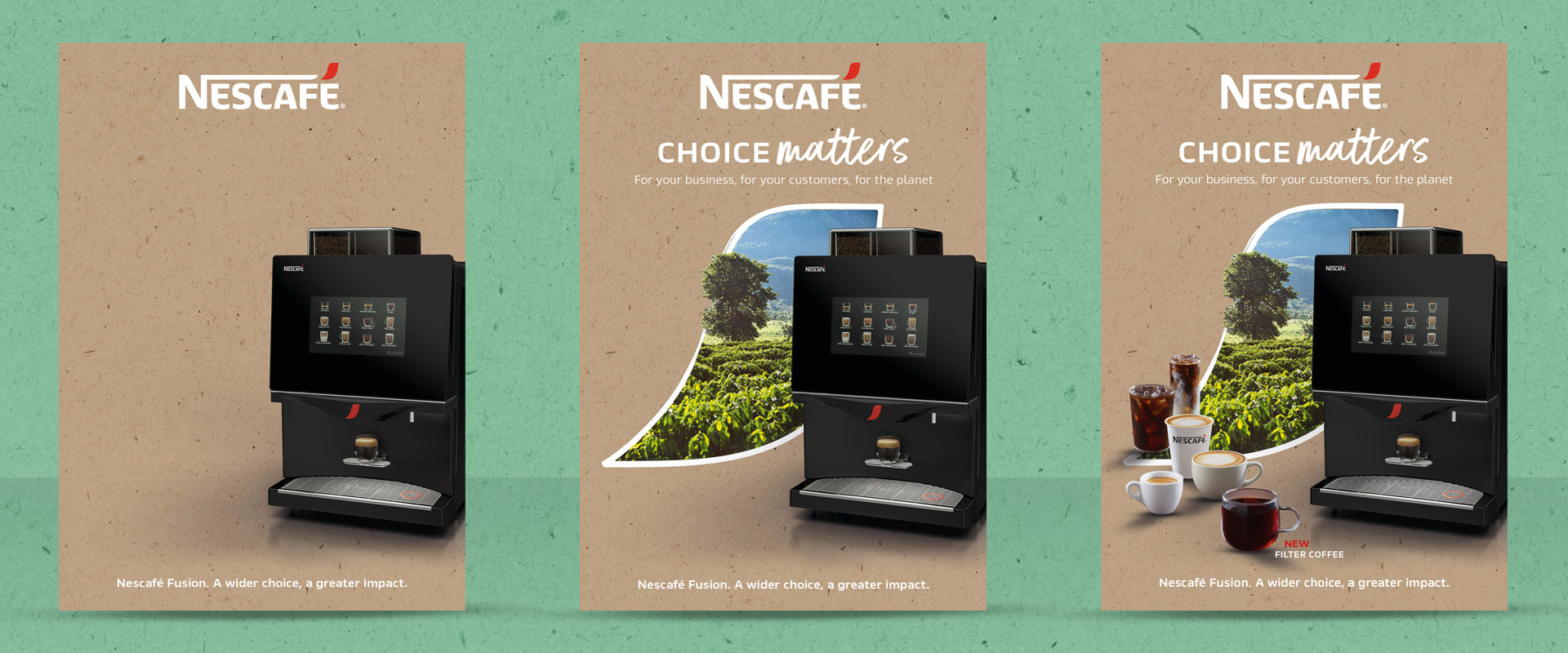 Costruzione key visual Nescafé Fusion Nestlé Professional