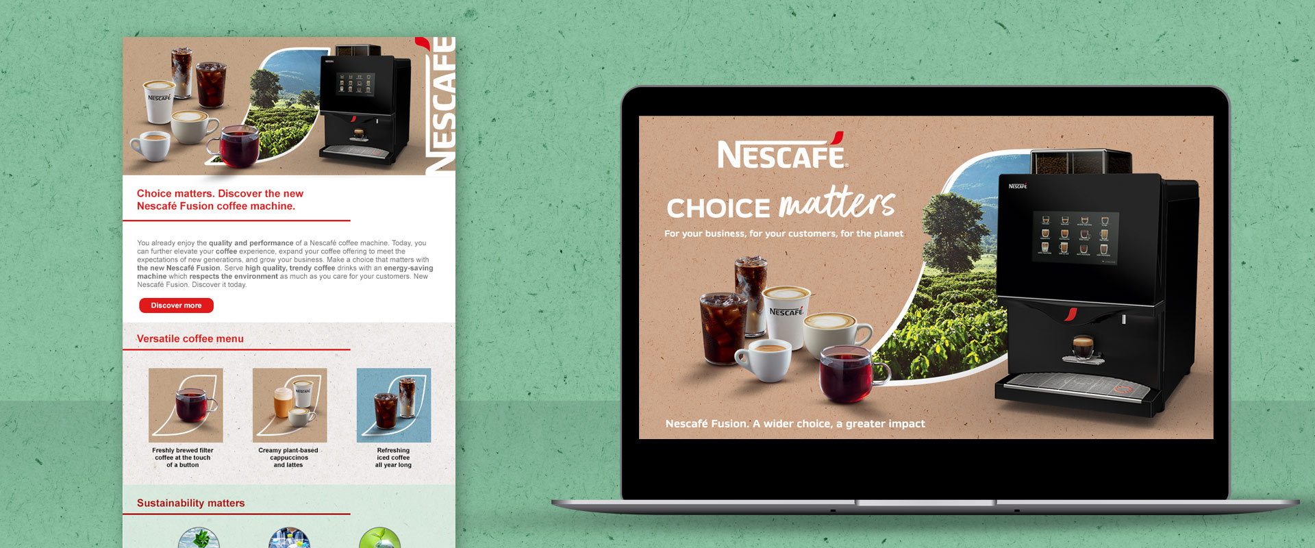 dem mailing e video b2b btl per Nestlé Professional Nescafé Fusion