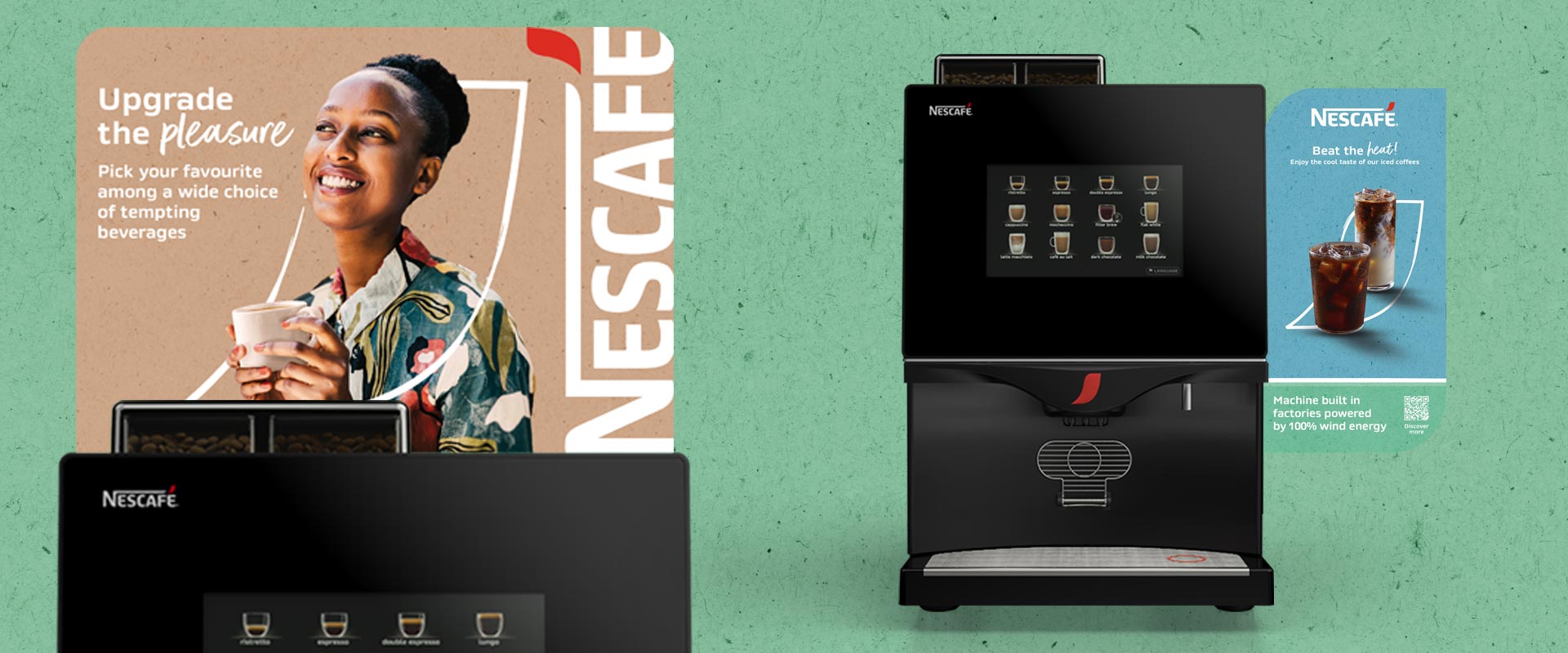 crowner e side panel B2C per il lancio della macchina da caffè Nescafé Fusion di Nestlé Professional