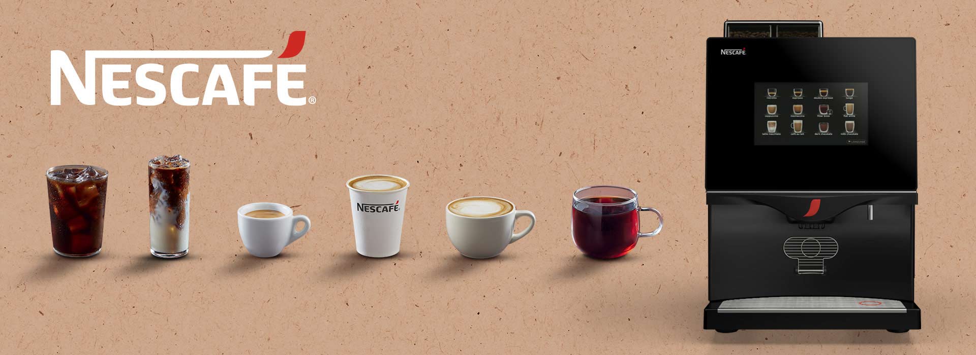 Macchina da caffè Nescafé Fusion e bevande nel lancio di ATC per Nestlé Professional