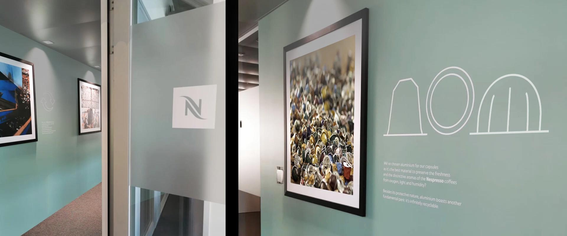 Immagini ed elementi grafici dei nuovi uffici Nespresso
