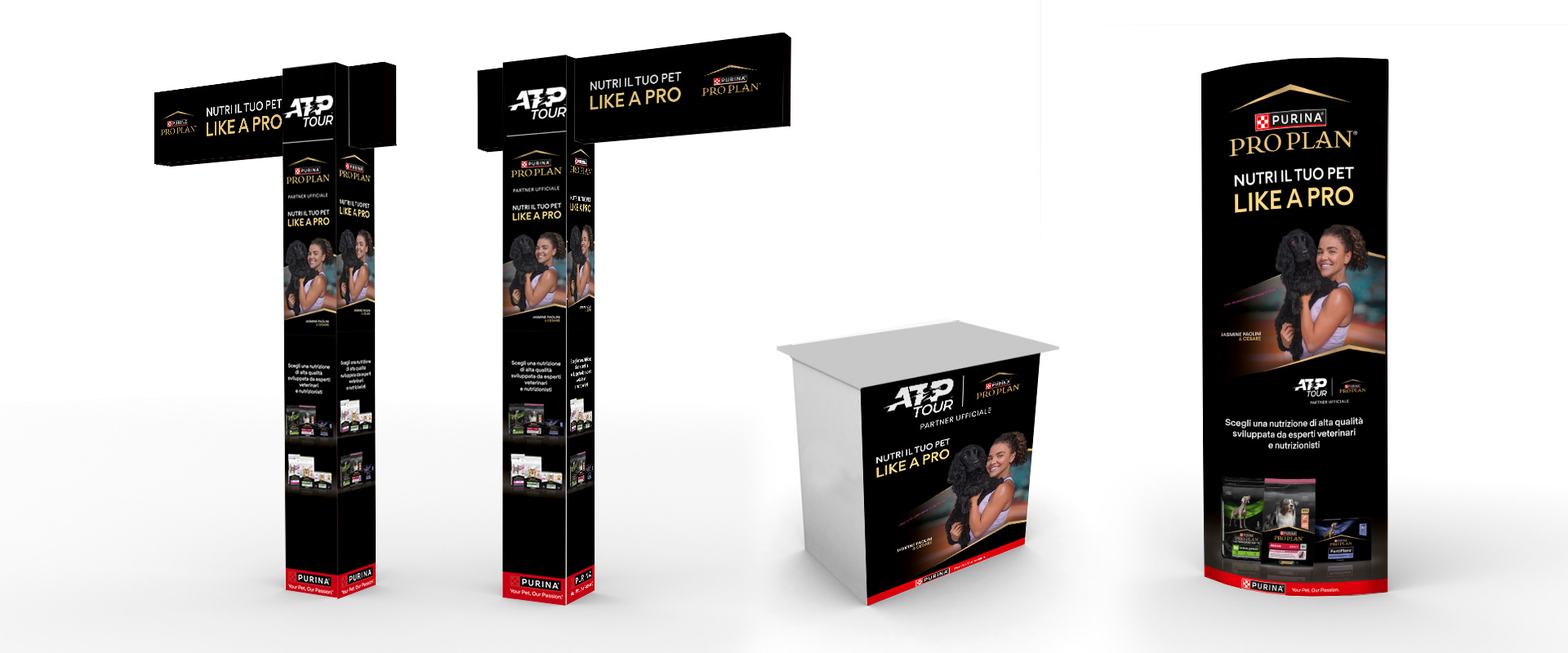 Lo sviluppo del key visual e i materiali di comunicazione POP sviluppati da ATC per Purina® PRO PLAN® nel progetto Like a PRO™
