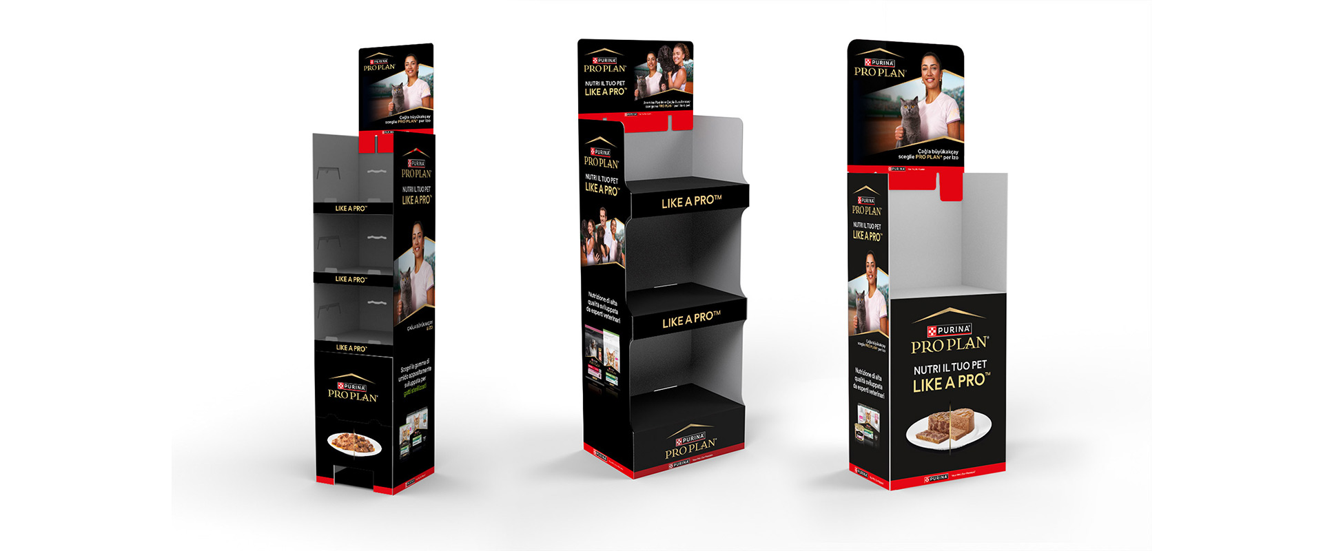 Lo sviluppo del key visual e i materiali di comunicazione POP sviluppati da ATC per Purina® PRO PLAN® nel progetto Like a PRO™