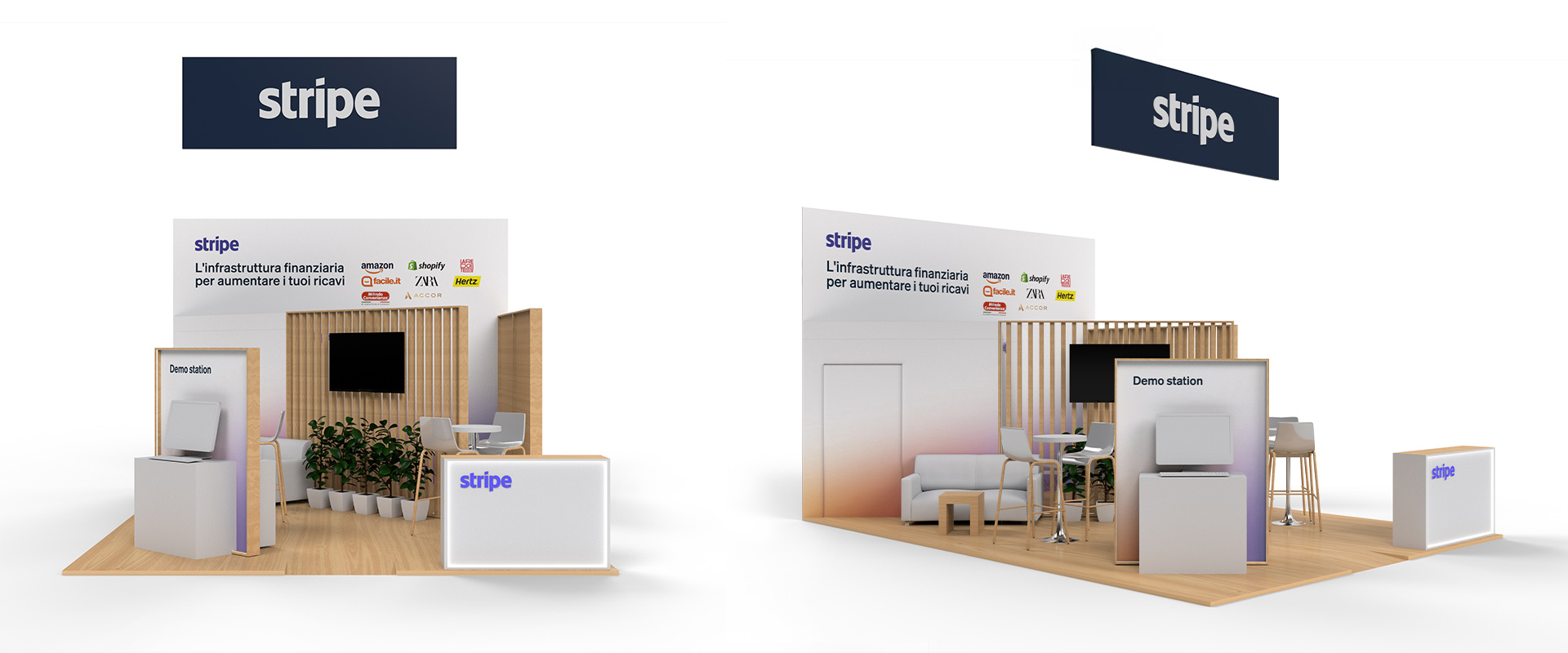 Foto dello stand progettato da ATC per la XX edizione di Netcomm Forum
